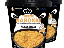 KINIKORA Premium Instant Rabokki Cup - Cheese Flavor, 2 Cups, Korean Ramen & Tteokbokki, Quick and Easy Street Food